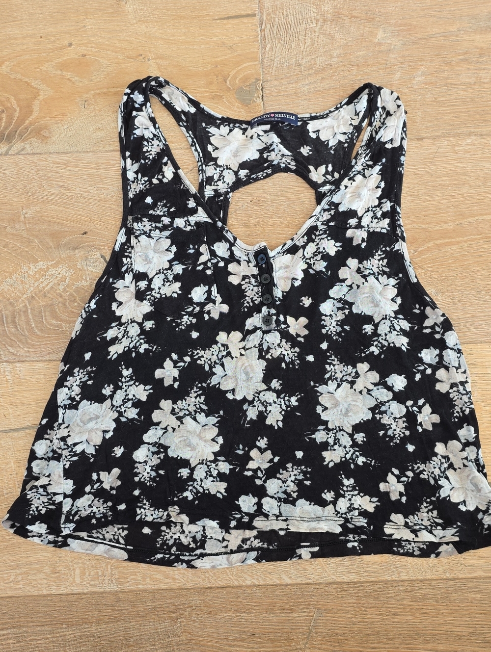 Early 2000 Brandy Melville Floral Crop Tank Open Back